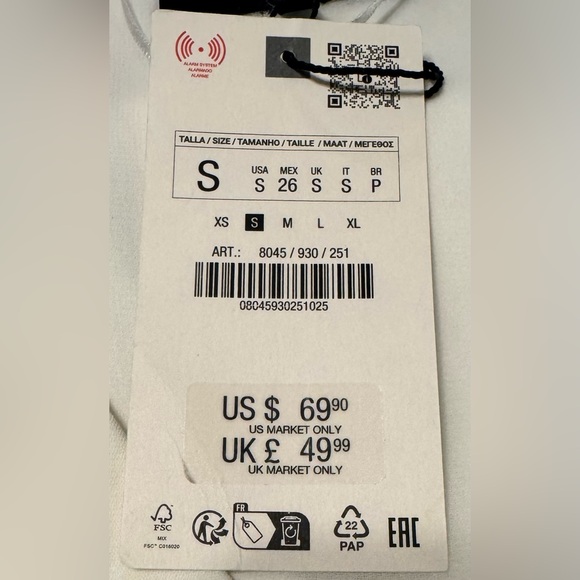 Zara White Sleeveless Women’s Jumpsuit, Size Small. NWT - Picture 7 of 13